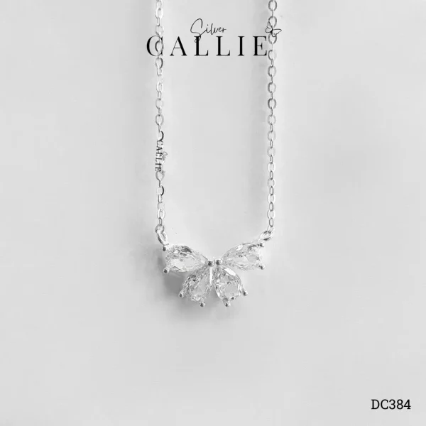 DC384 - Dây chuyền bạc Callie Silver mặt nơ đá