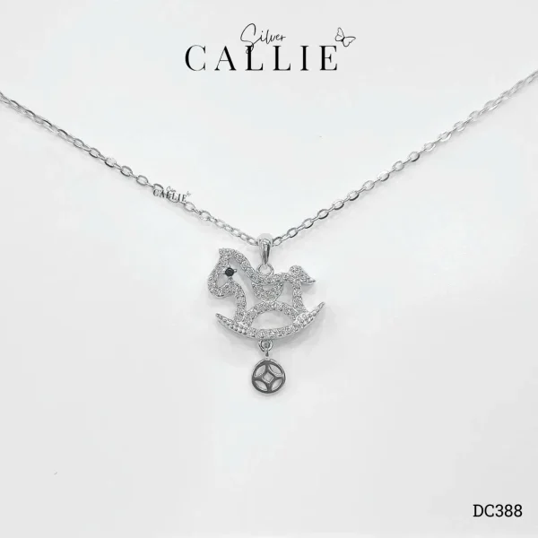 DC388 - Dây Chuyền Bạc Callie Silver Xi Kim Sparkling Rocking Horse