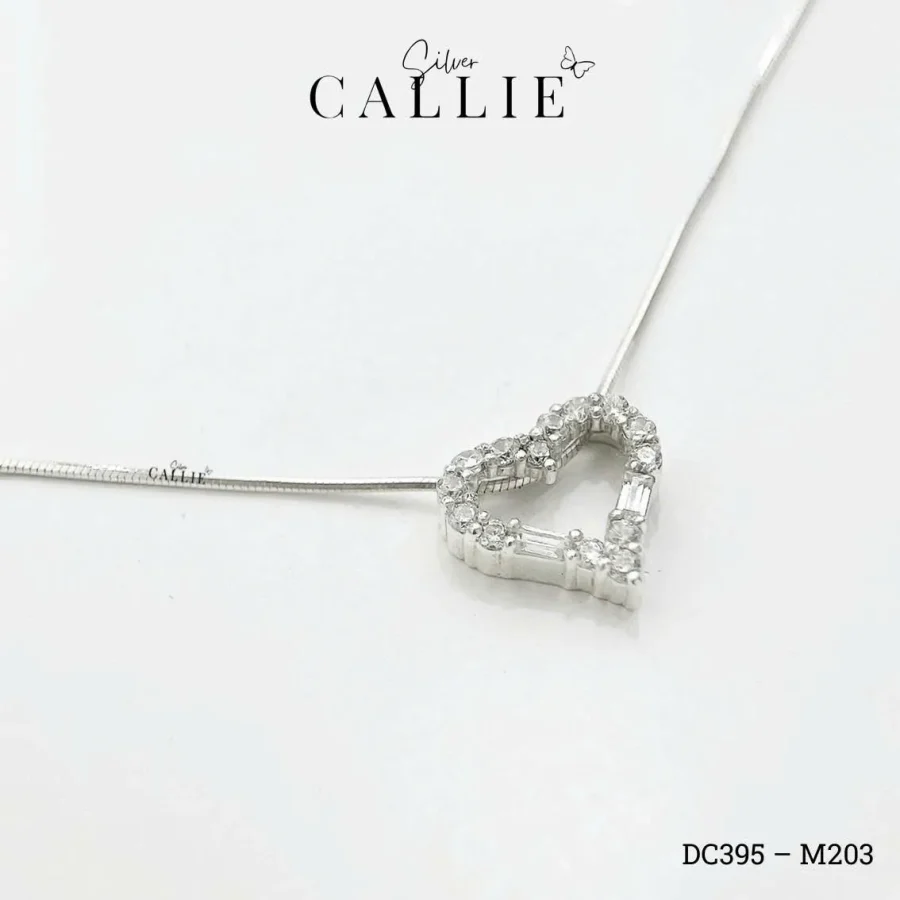 DC395 - M203: Dây chuyền bạc Callie Silver trái tim đính đá