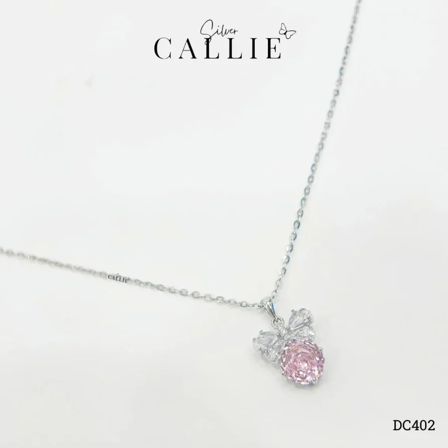 DC402 - Dây Chuyền Bạc Callie Silver Pink Bow Delight
