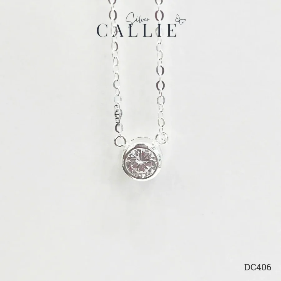 DC406 - Dây chuyền bạc Callie Silver 1 Viên Chủ 5li
