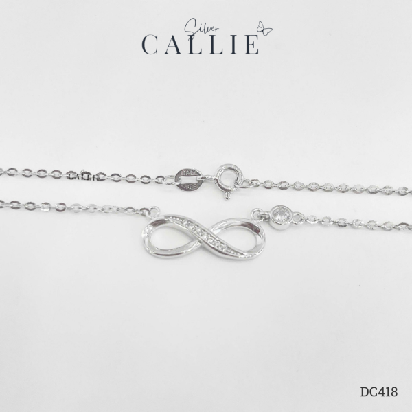 DC418 - Dây Chuyền Bạc Thiết Kế Callie Silver Vô Cực Đính Đá Và Charm Đá Xi Kim