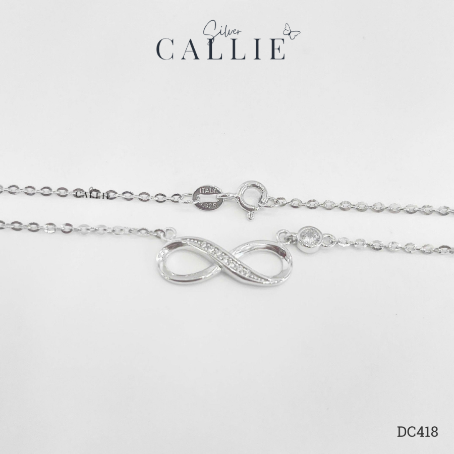 DC418 - Dây Chuyền Bạc Thiết Kế Callie Silver Vô Cực Đính Đá Và Charm Đá Xi Kim