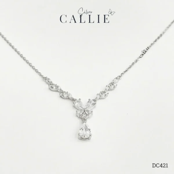 DC421 - Dây chuyền bạc Callie Silver Nguyệt Quế Mặt Giọt Nước