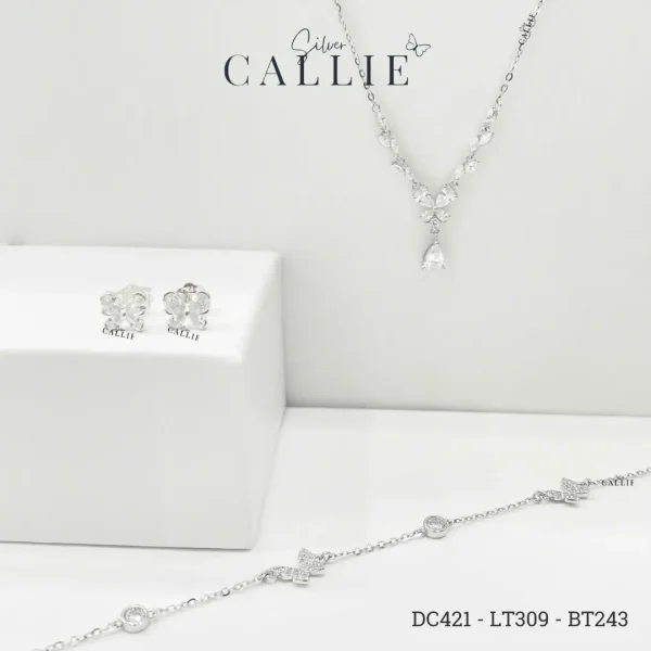 DC421 - LT309 - BT243: Bộ Trang Sức Bạc Callie Silver Bươm Bướm