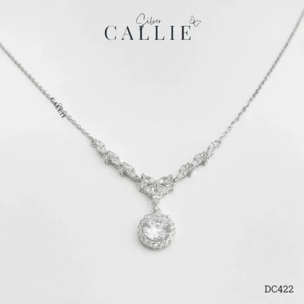DC422 - Dây chuyền bạc Callie Silver Nguyệt Quế Mặt Tròn