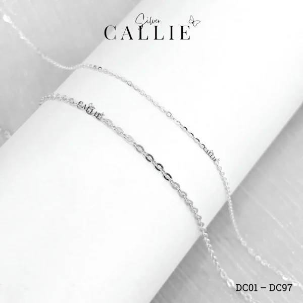 Lắc tay vĩnh cửu Callie Silver trơn o móc (cm)