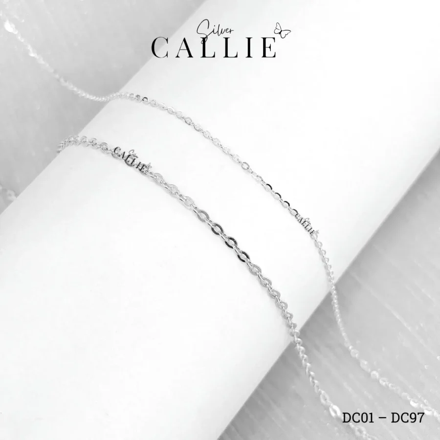 Lắc tay vĩnh cửu Callie Silver trơn o móc (cm)