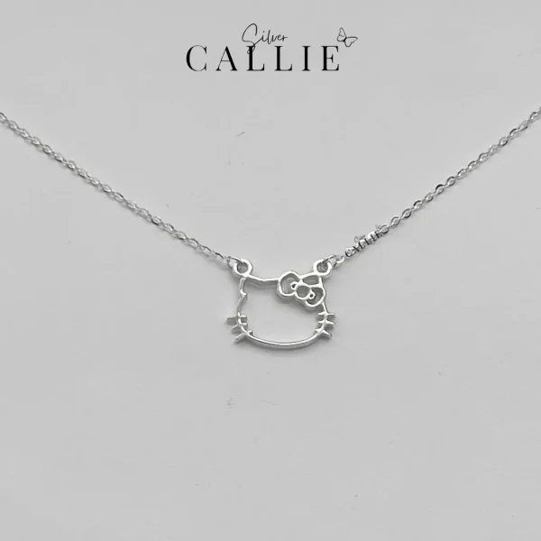 Dây Chuyền Bạc Thiết Kế Callie Silver Hình Mèo Kitty