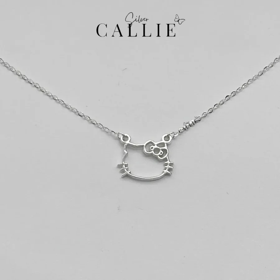 Dây Chuyền Bạc Thiết Kế Callie Silver Hình Mèo Kitty