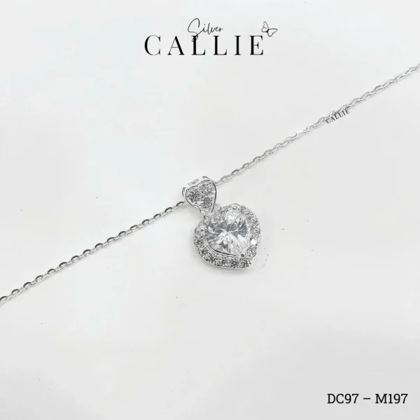 DC97 - M197: Dây chuyền bạc Callie Silver trái tim đính đá