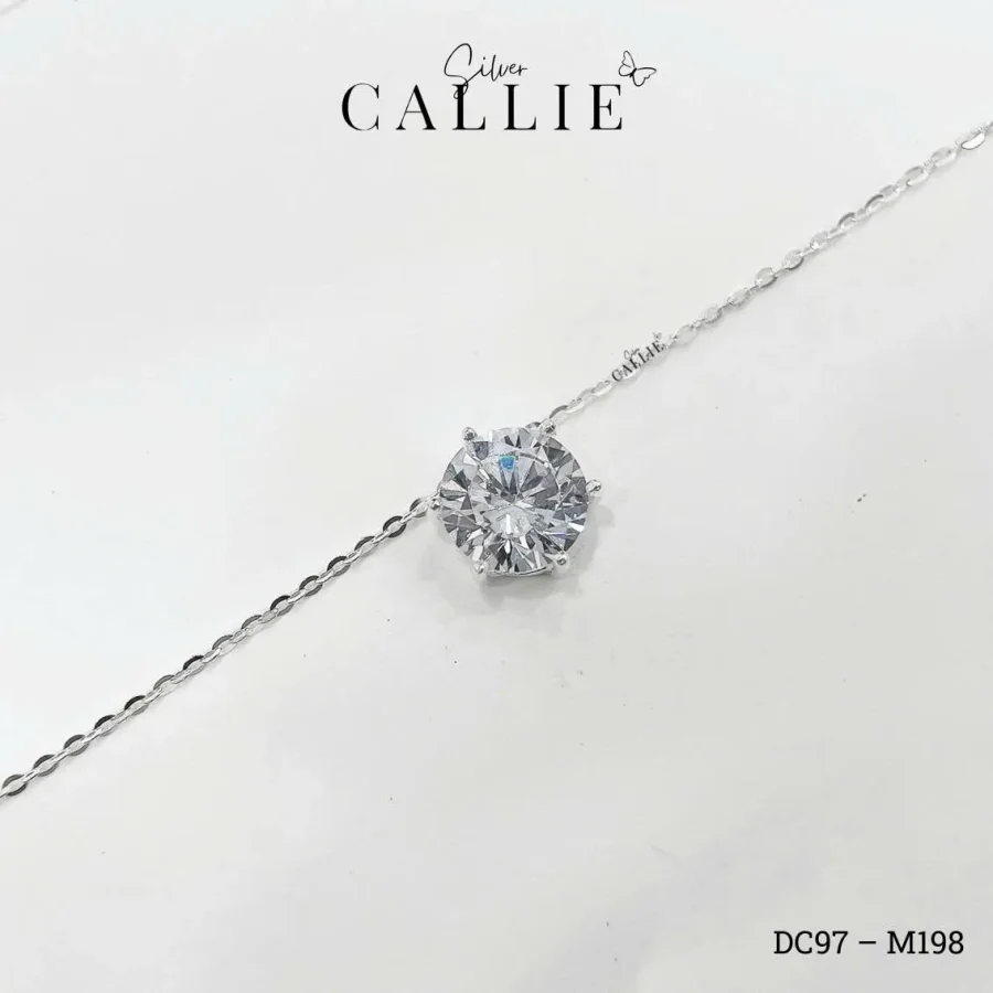 DC97 - M198: Dây chuyền bạc Callie Silver 1 viên chủ