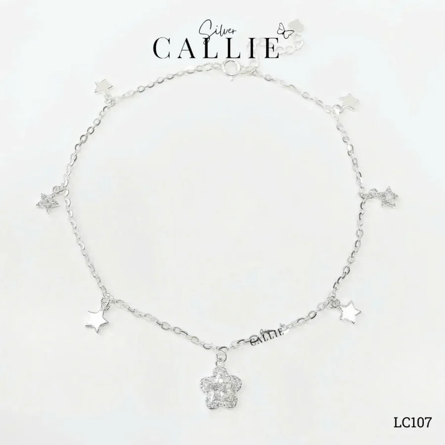 LC107 - Lắc chân bạc Callie Silver ngôi sao