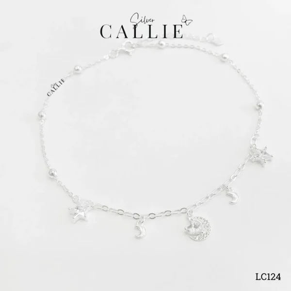 LC124- Lắc chân bạc Callie Silver trăng sao đính đá