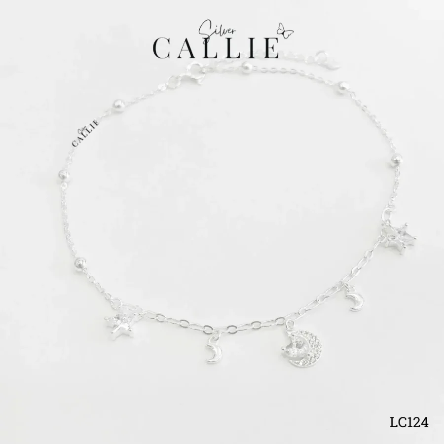 LC124- Lắc chân bạc Callie Silver trăng sao đính đá