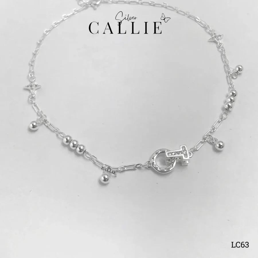 LC63 - Lắc chân bạc Callie Silver bi tòn ten