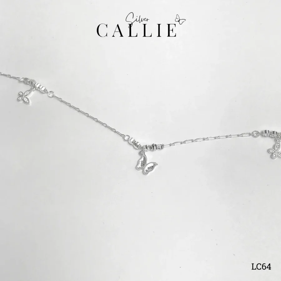 LC64 - Lắc chân bạc Callie Silver bươm bướm tòn ten