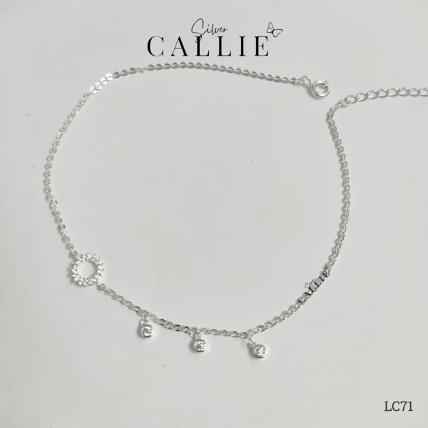 LC71 - Lắc chân bạc Callie Silver mặt trời đính đá