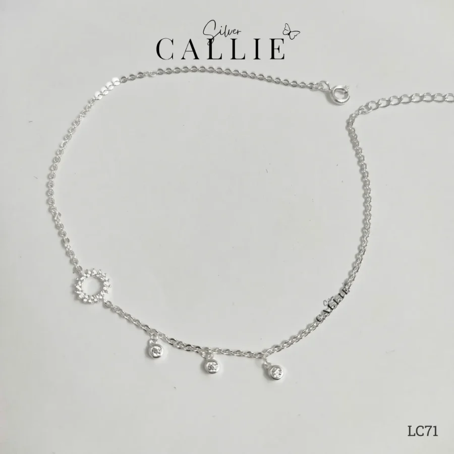 LC71 - Lắc chân bạc Callie Silver mặt trời đính đá