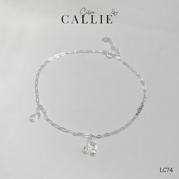 LC74 - Lắc chân bạc Callie Silver nốt nhạc