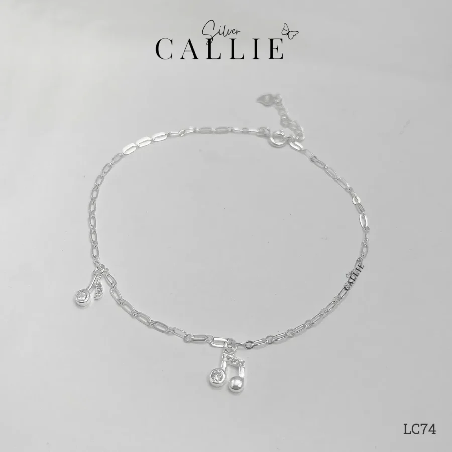 LC74 - Lắc chân bạc Callie Silver nốt nhạc