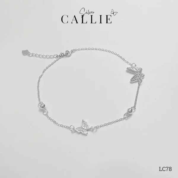 LC78 - Lắc chân bạc Callie Silver bươm bướm