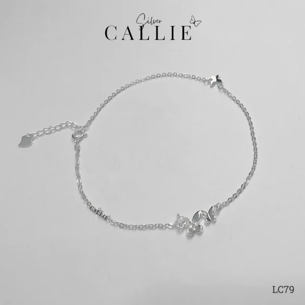 LC79 - Lắc chân bạc Callie Silver bươm bướm