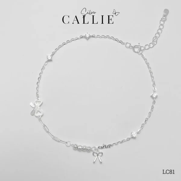 LC81 - Lắc chân bạc Callie Silver Nơ