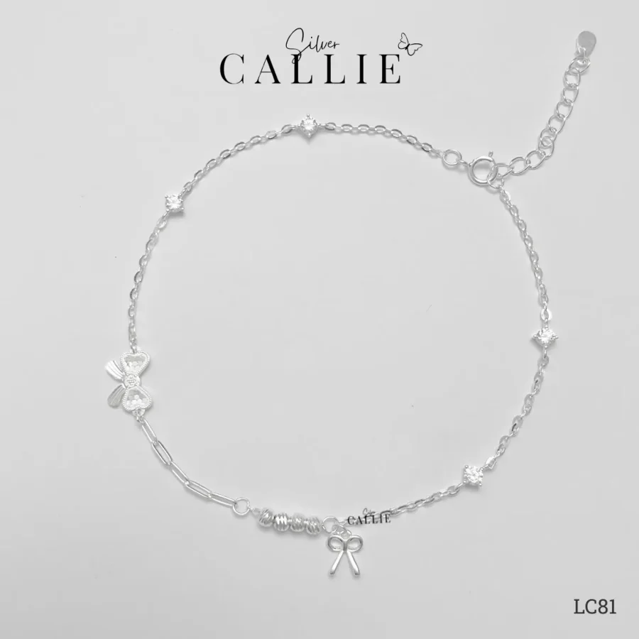 LC81 - Lắc chân bạc Callie Silver Nơ