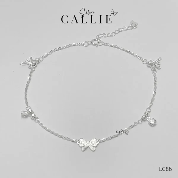 LC86 - Lắc chân bạc Callie Silver nơ vẩy cá