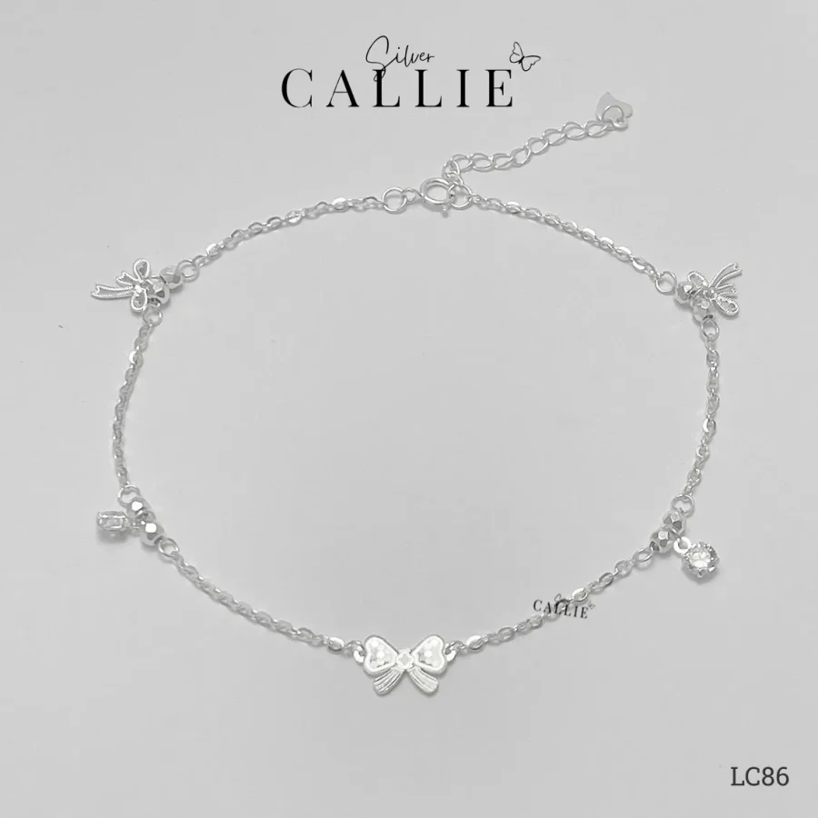 LC86 - Lắc chân bạc Callie Silver nơ vẩy cá