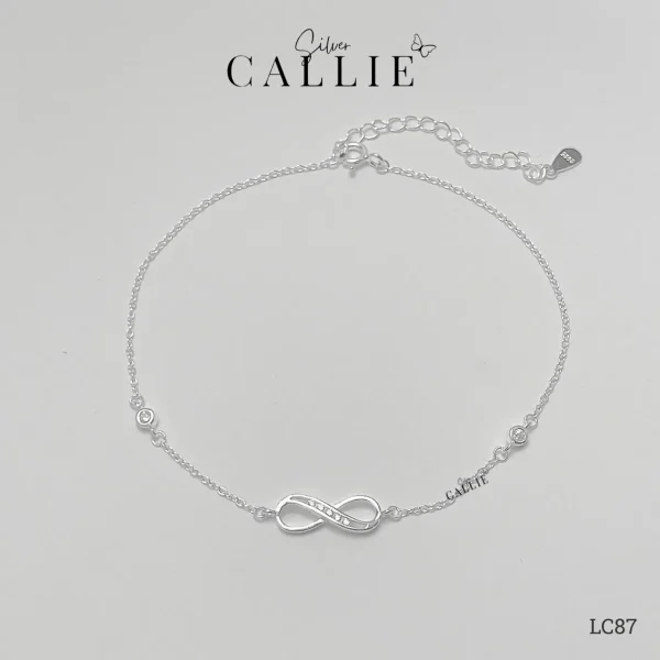 LC87 - Lắc chân bạc Callie Silver mặt vô cực đính đá