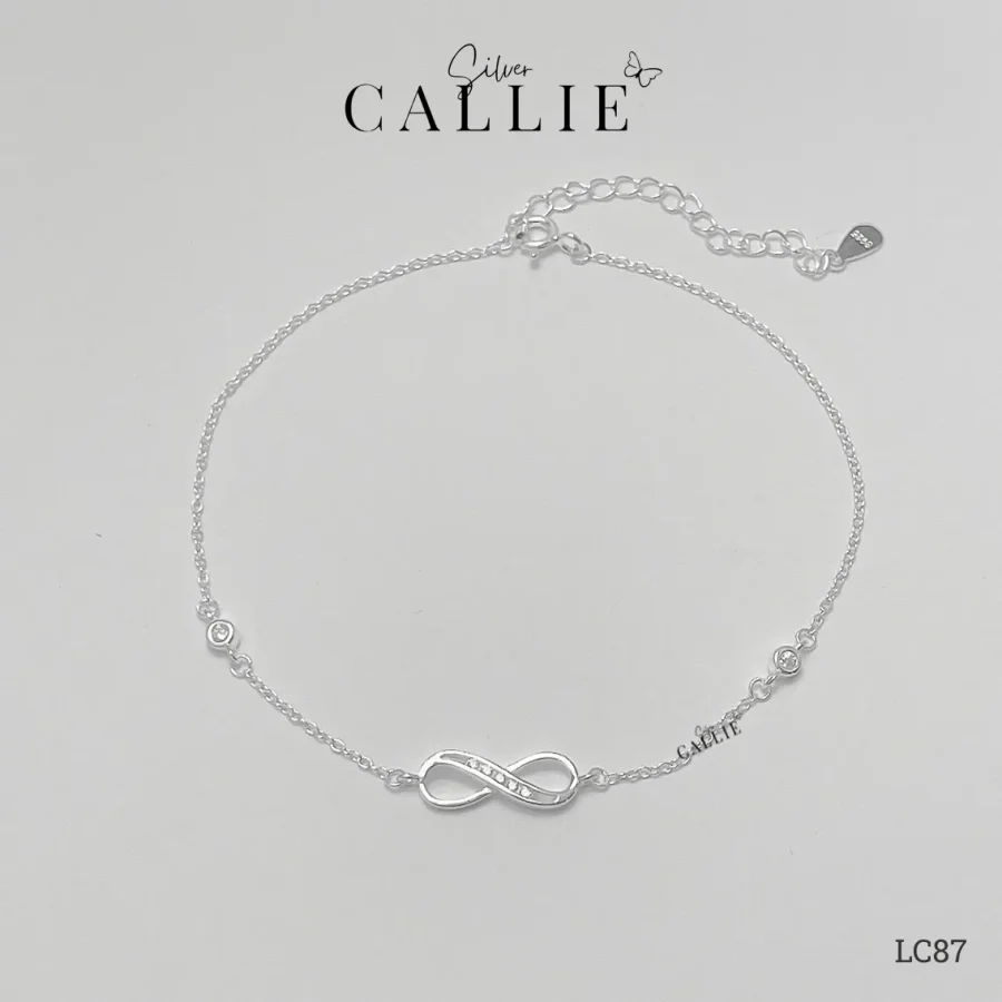 LC87 - Lắc chân bạc Callie Silver mặt vô cực đính đá