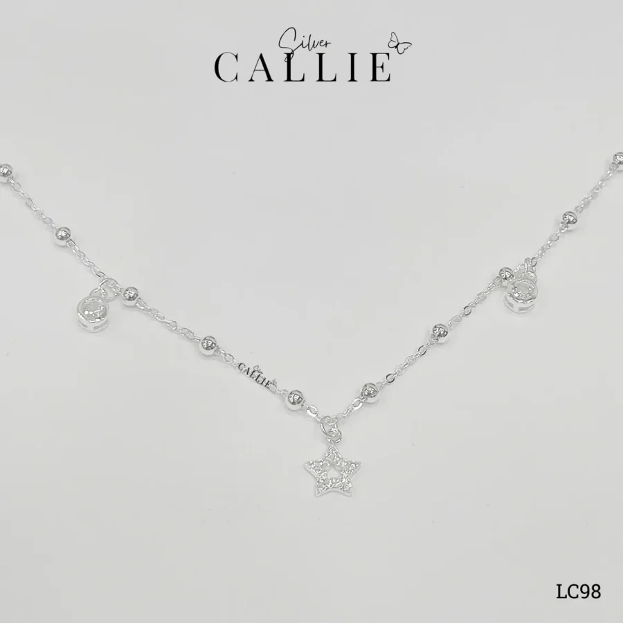 LC98 - Lắc Chân Bạc Callie Silver Trăng Sao