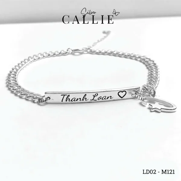 LD02 - M121: Lắc Tay Bạc Thiết Kế Callie Silver Kèm Charm Sao