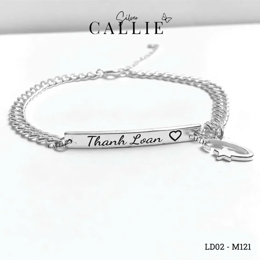LD02 - M121: Lắc Tay Bạc Thiết Kế Callie Silver Kèm Charm Sao