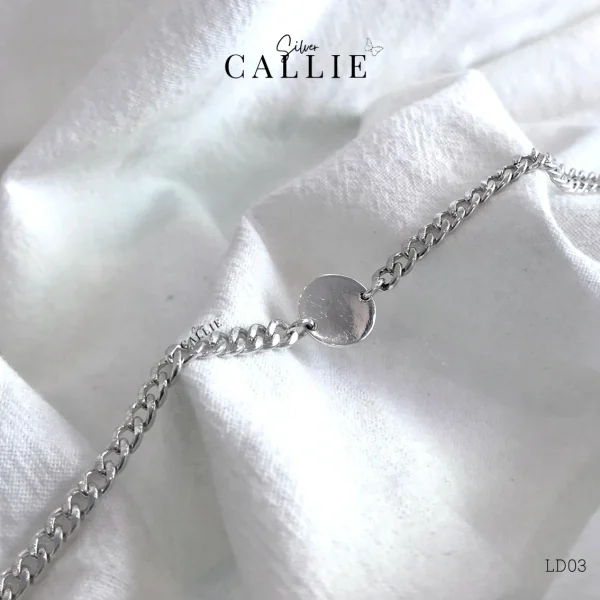 LD03 - Lắc tay bạc Callie Silver dây xoắn dày 3.9 dài 22cm