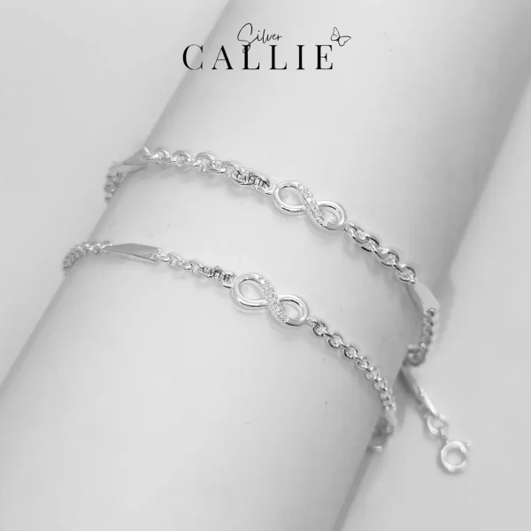 LD05 - LD53: Lắc Tay Bạc Đôi Callie Silver Vô Cực