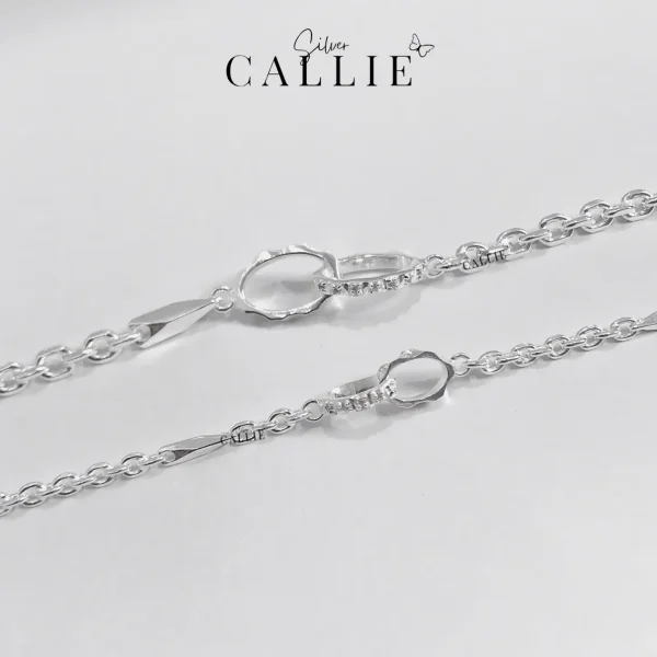 LD05 - LD53: Lắc tay đôi thiết kế Callie Silver 2 mặt lồng nhau