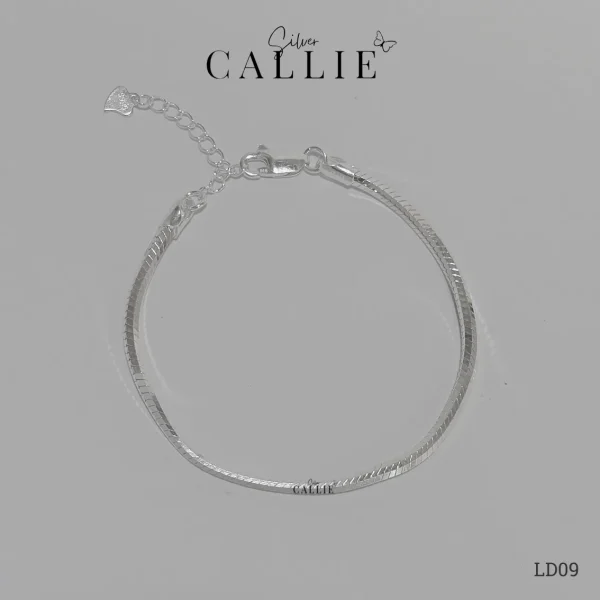 LT405 – Lắc Tay Bạc Callie Silver Dây Mì Trơn 2.5mm