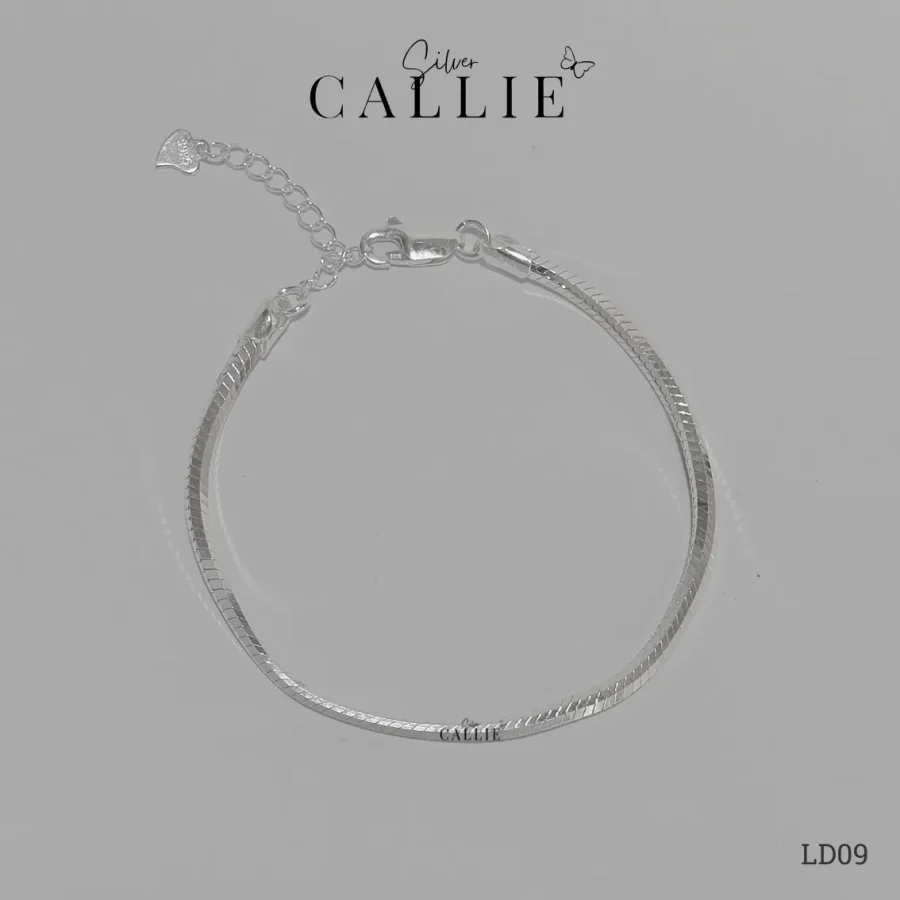 LT405 – Lắc Tay Bạc Callie Silver Dây Mì Trơn 2.5mm