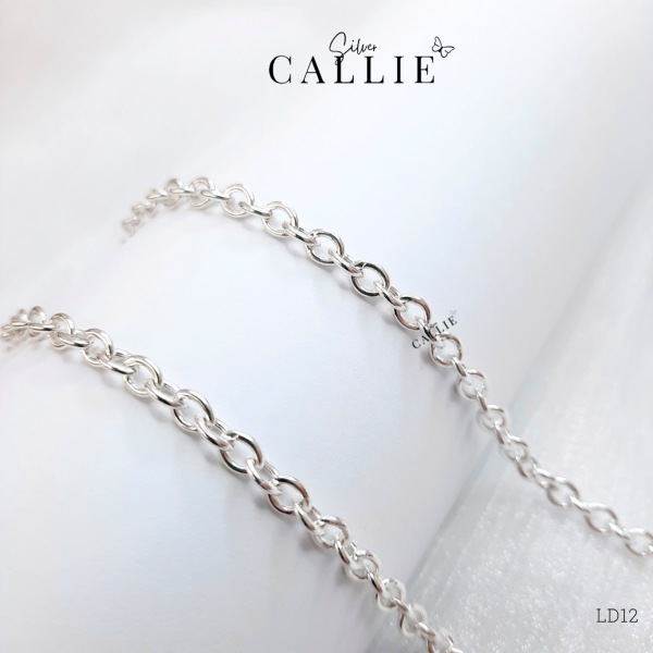 LD12 - Lắc tay bạc đôi Callie Silver dây móc tròn