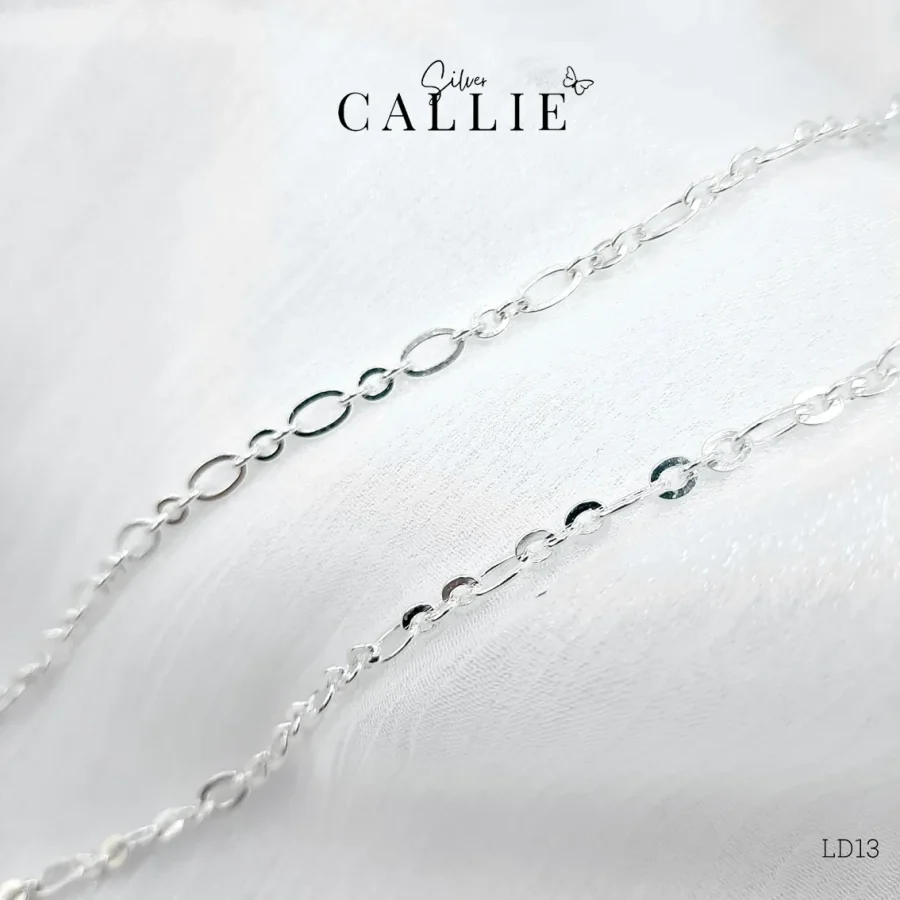 LD13 - Lắc tay bạc đôi Callie Silver dây móc