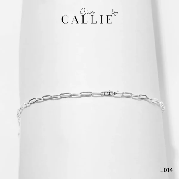 LD14 - Lắc tay bạc đôi Callie Silver móc xích vuông