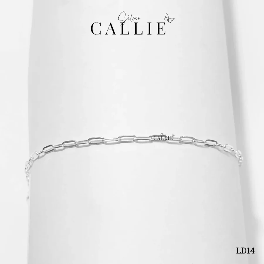 LD14 - Lắc tay bạc đôi Callie Silver móc xích vuông