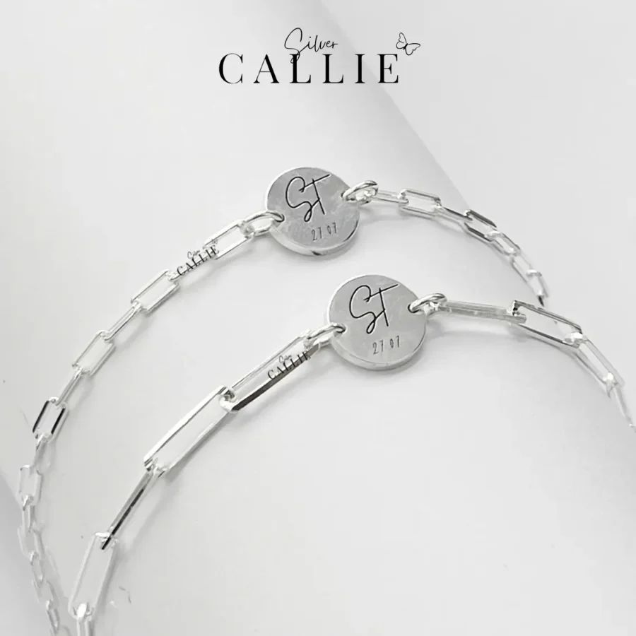 LD15 - LD14: Lắc Đôi Bạc Callie Silver Xích Vuông