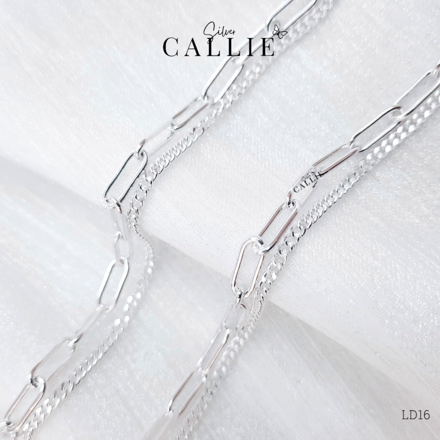LD16 - Lắc tay bạc đôi Callie Silver hai dây