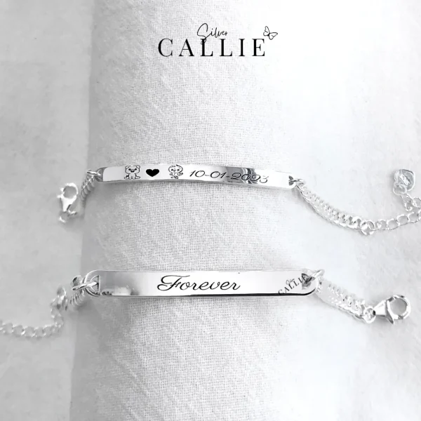 LD06 - LD02: Lắc tay đôi Callie Silver bảng bạc