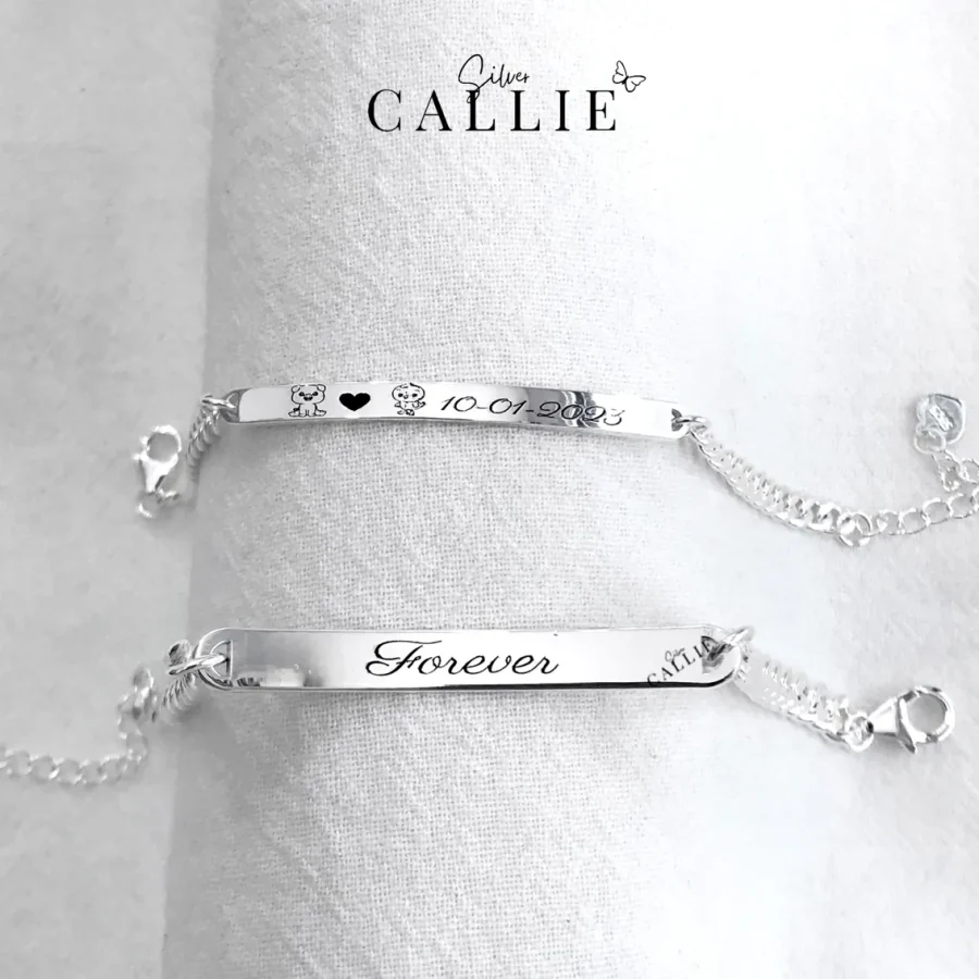 LD06 - LD02: Lắc tay đôi Callie Silver bảng bạc