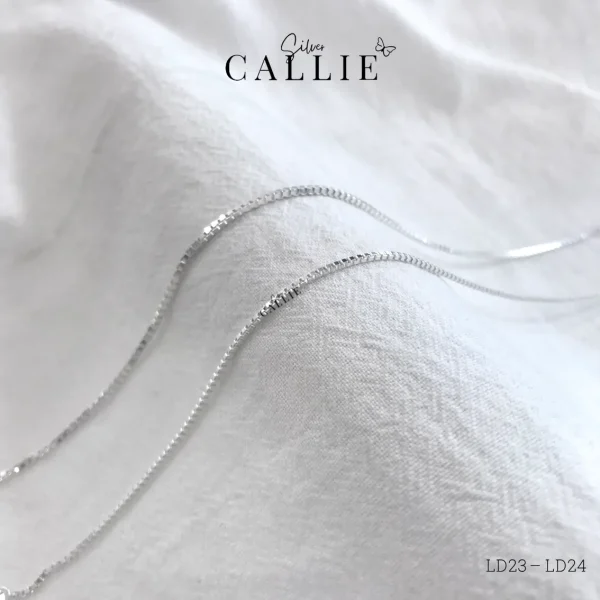 LD23 - LD24: Lắc đôi bạc Callie Silver móc hộp vuông